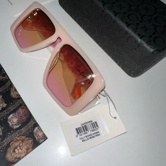CAMILLA “Fully Booked” Ballet Pink oversized full face acetate boho sunglasses - Picture 7 of 7